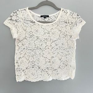 White Lace Crop Top